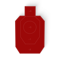 Мишень мини IDPA №34 «Силуэтная» 220х380 мм красная
